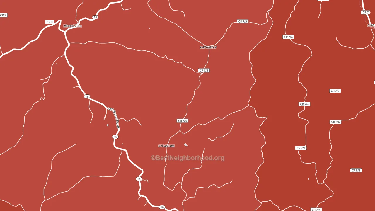 Sycamore, WV block-group political-lean map