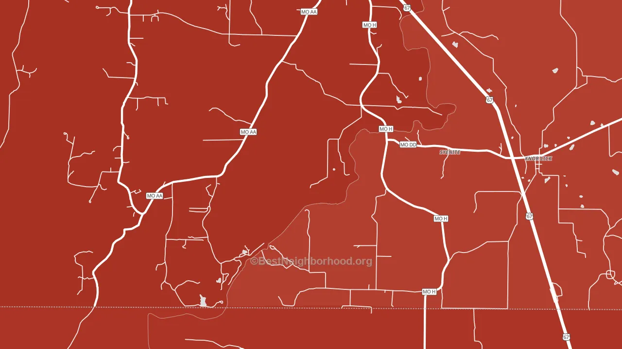 Syenite, MO block-group political-lean map