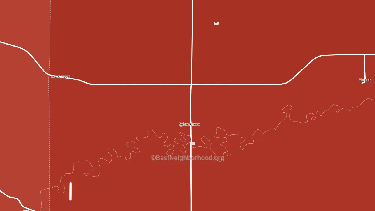 Sylvan Grove, KS block-group political-lean map