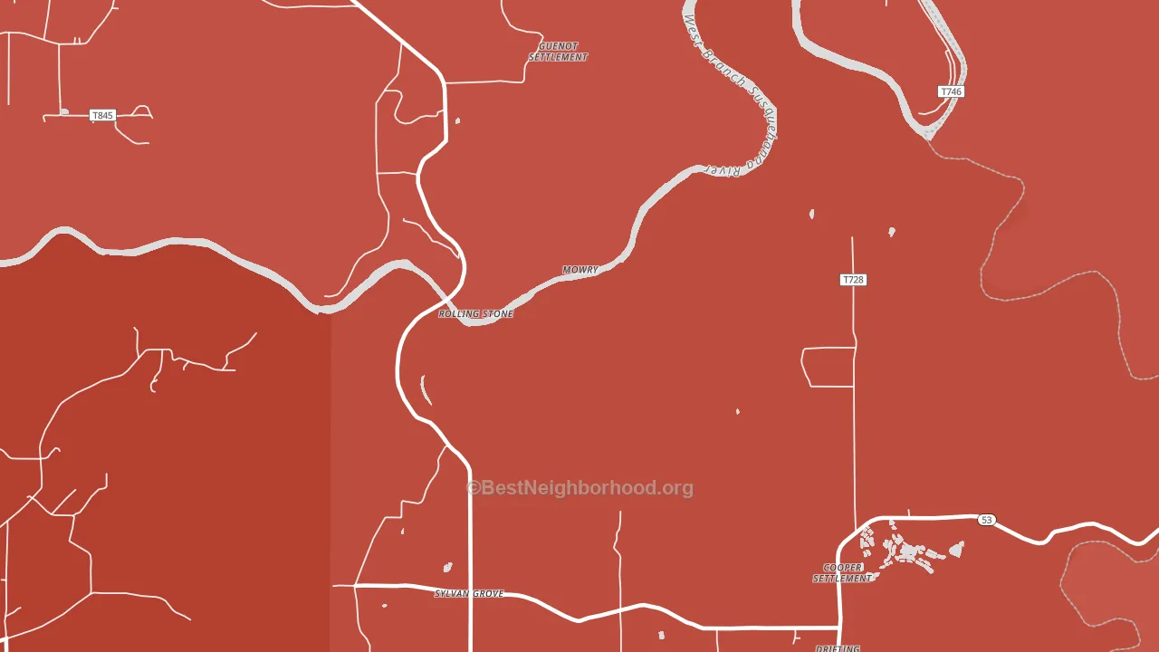 Sylvan Grove, PA block-group political-lean map