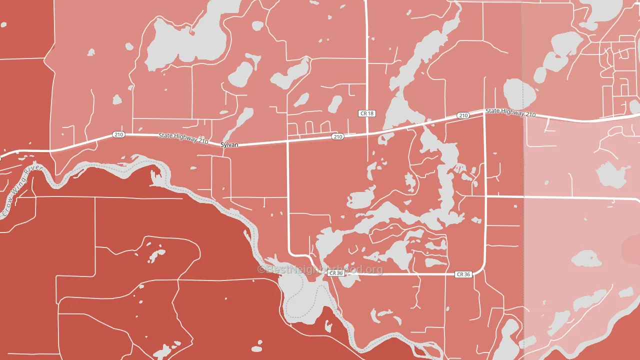 Sylvan, MN block-group political-lean map