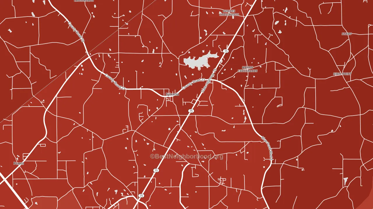Sylvania, AL block-group political-lean map