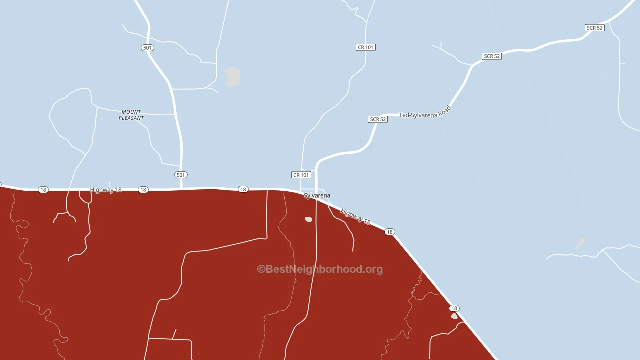 Sylvarena, MS block-group political-lean map