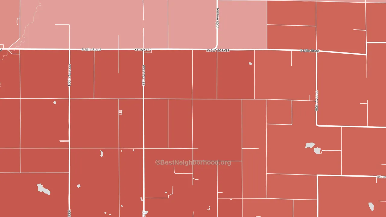 Sylvester, MI block-group political-lean map