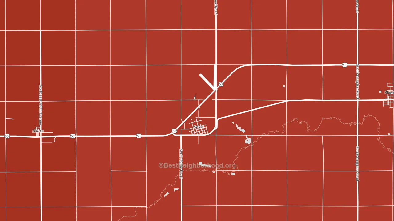 Sylvia, KS block-group political-lean map