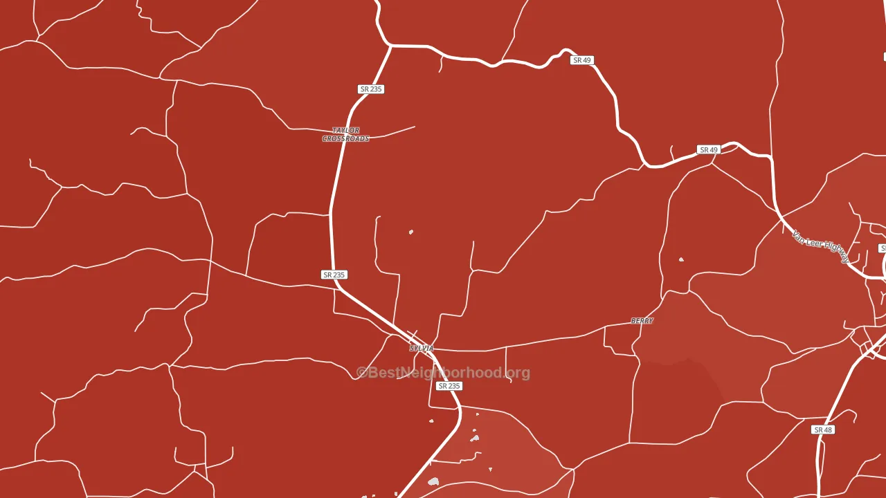 Sylvia, TN block-group political-lean map