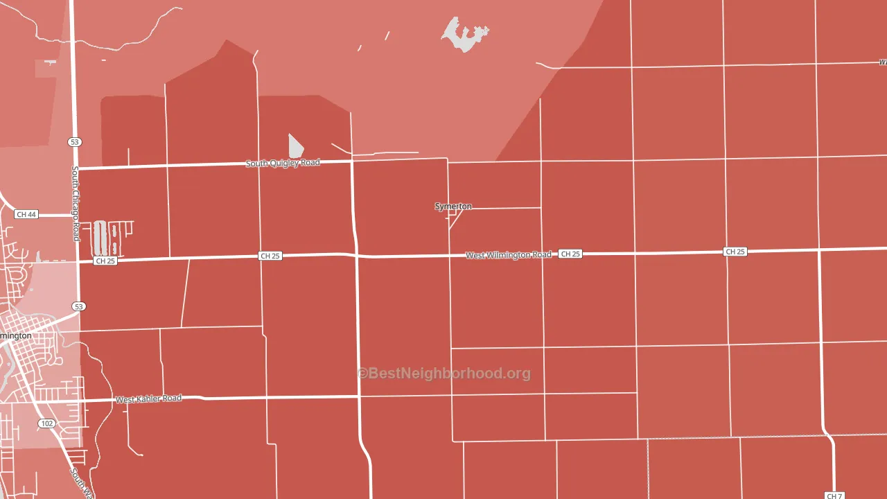 Symerton, IL block-group political-lean map