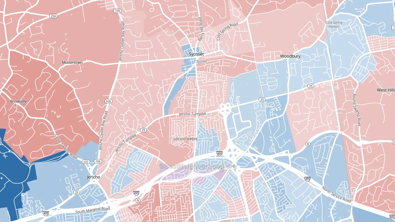 Syosset, NY block-group political-lean map