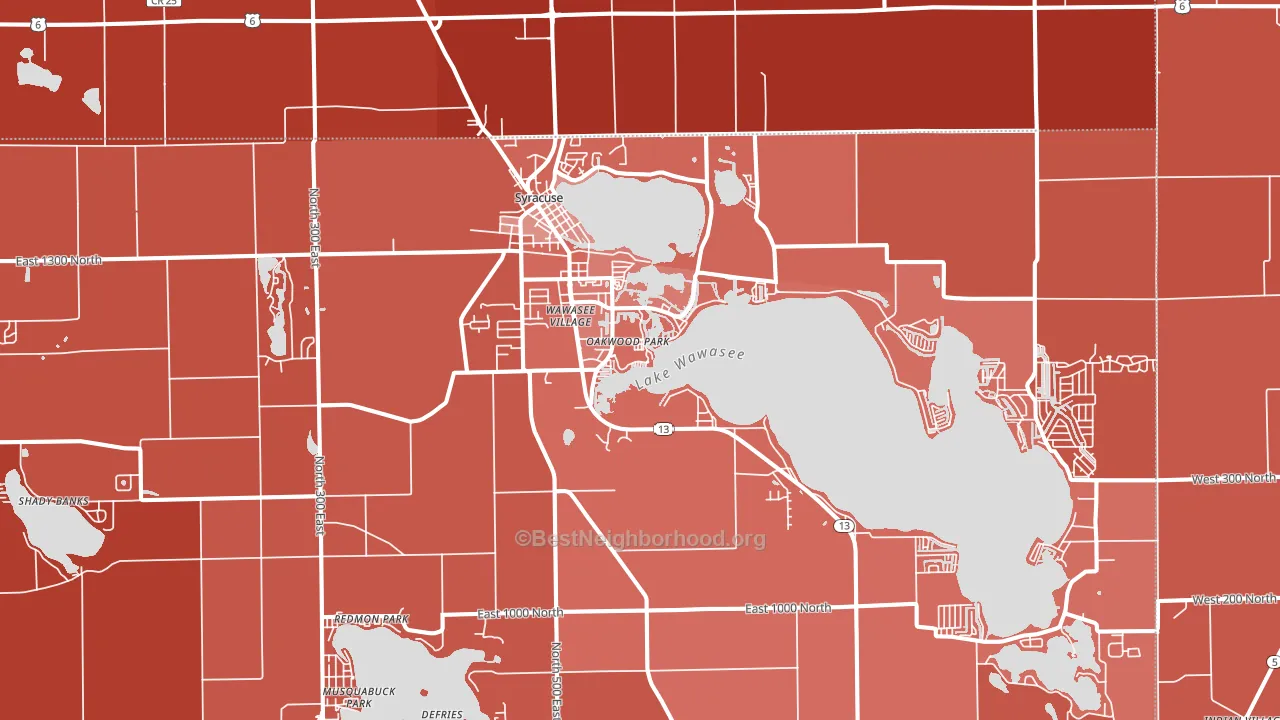 Syracuse, IN block-group political-lean map