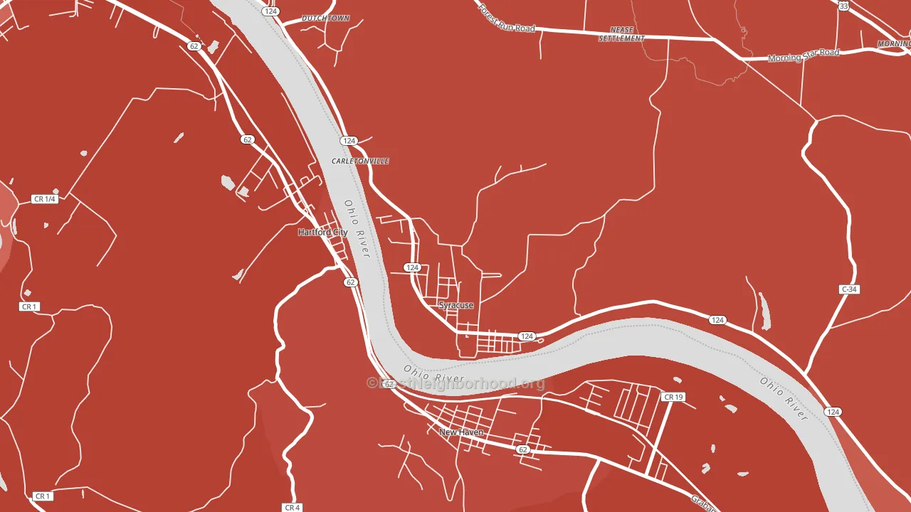 Syracuse, OH block-group political-lean map