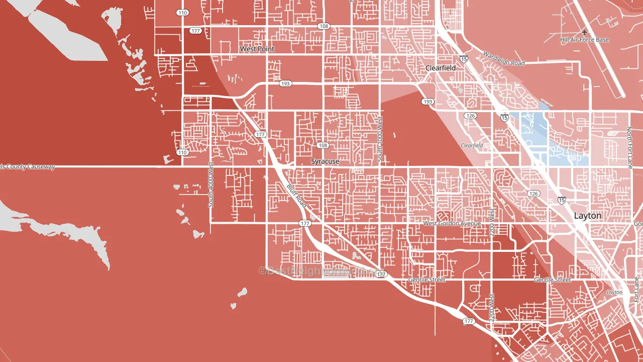 Syracuse, UT block-group political-lean map