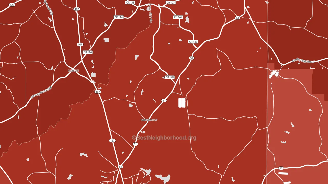 Tabernacle, AL block-group political-lean map