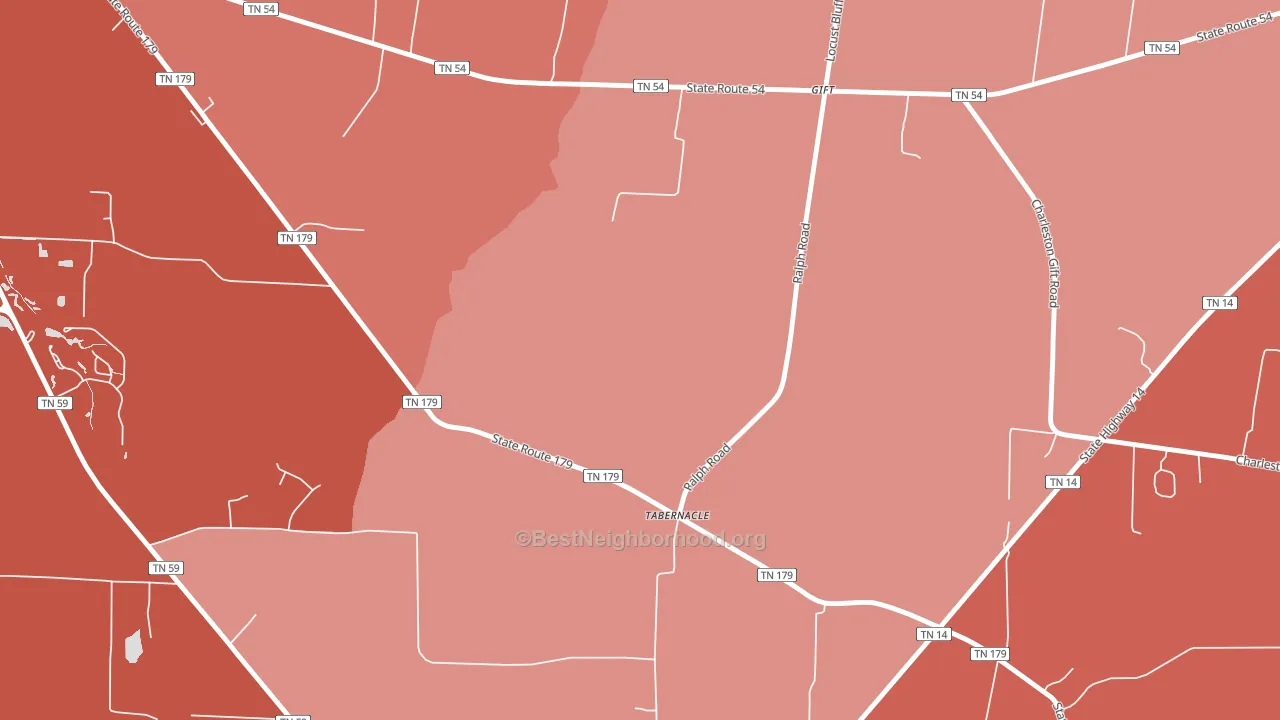 Tabernacle, TN block-group political-lean map