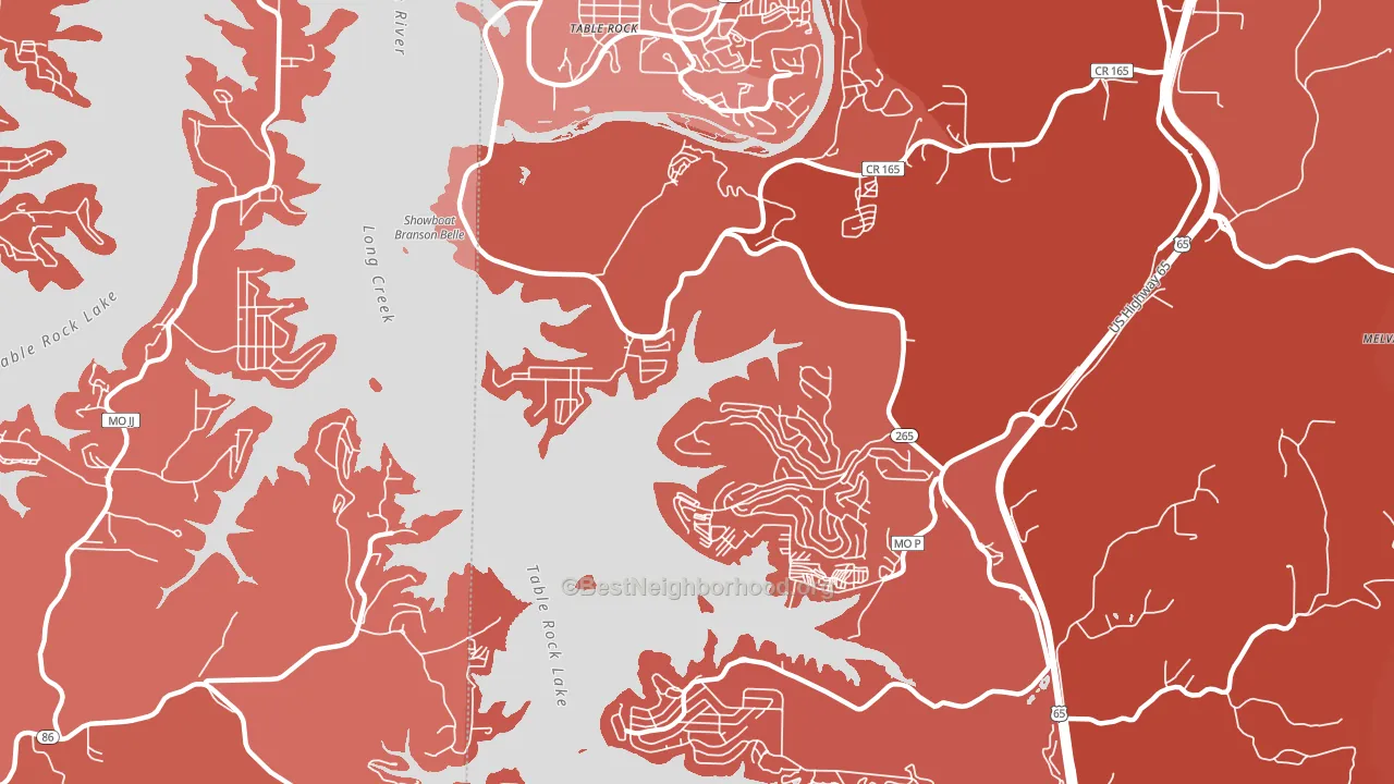 Table Rock, MO block-group political-lean map