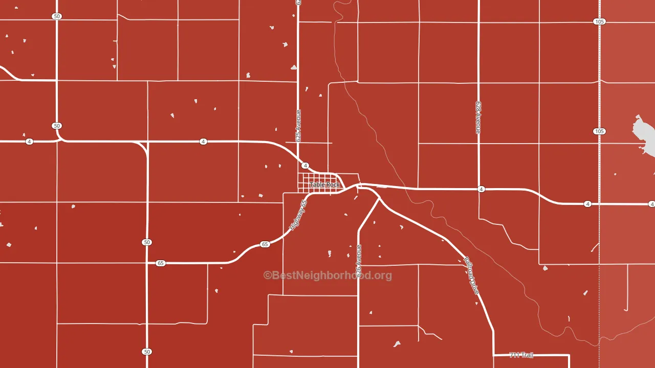 Table Rock, NE block-group political-lean map