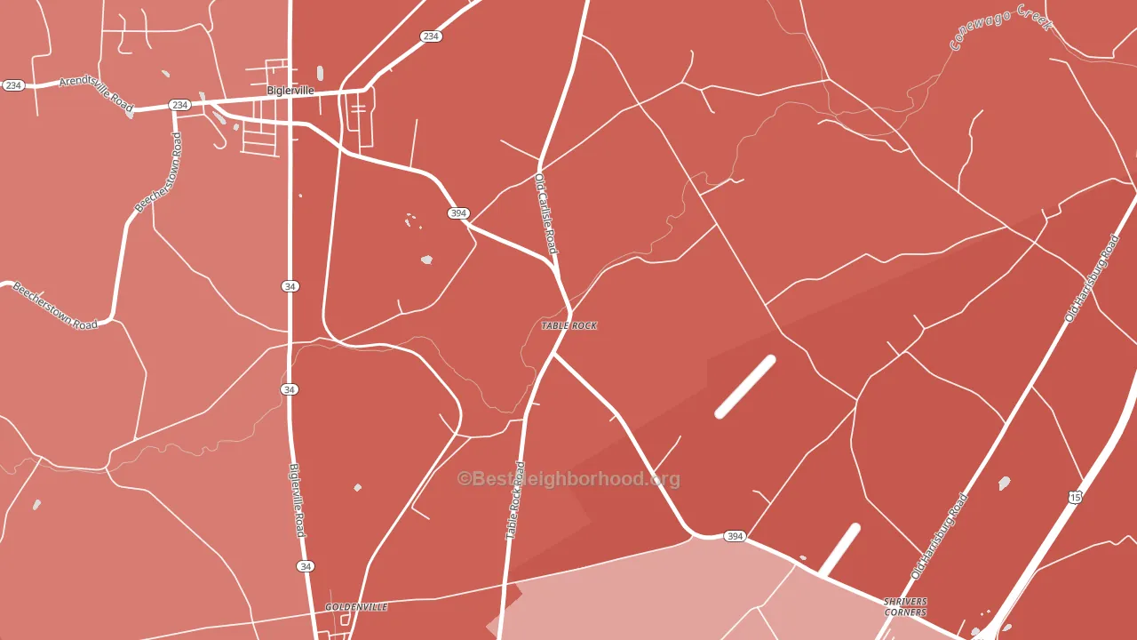 Table Rock, PA block-group political-lean map