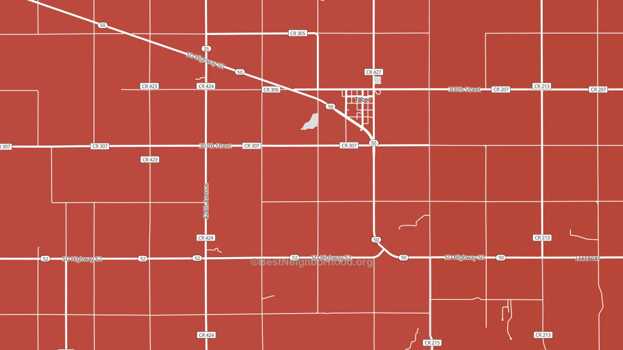 Tabor, SD block-group political-lean map