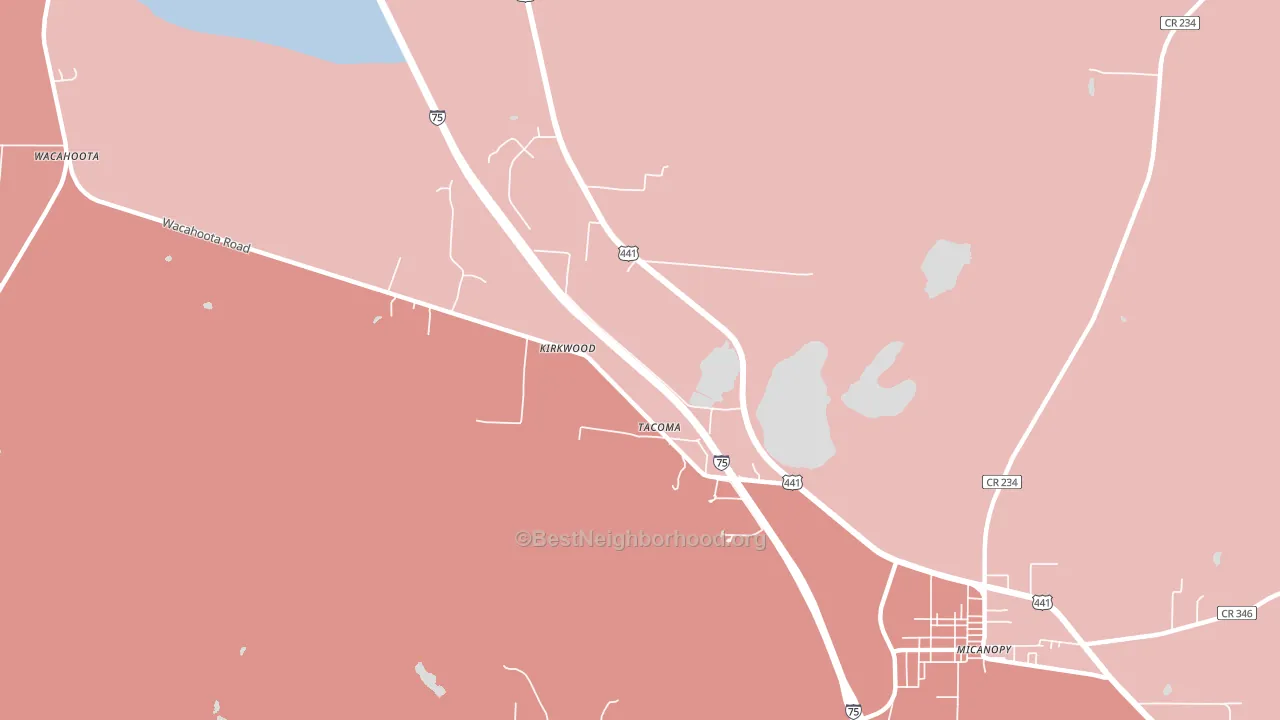 Tacoma, FL block-group political-lean map