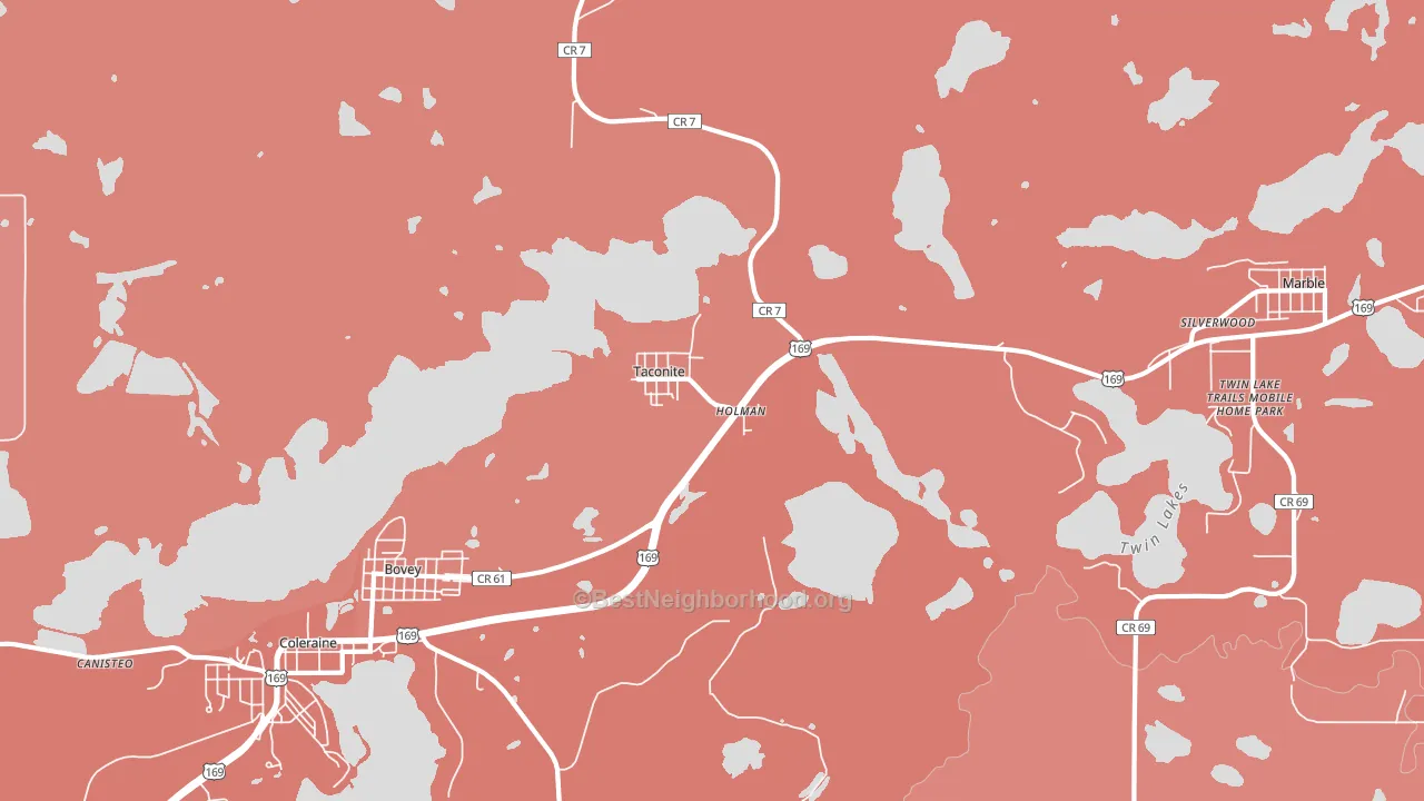 Taconite, MN block-group political-lean map