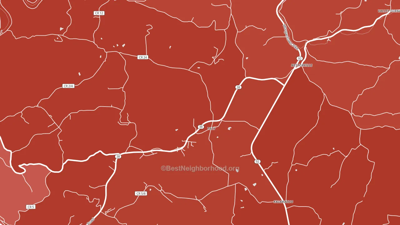 Tacy, WV block-group political-lean map