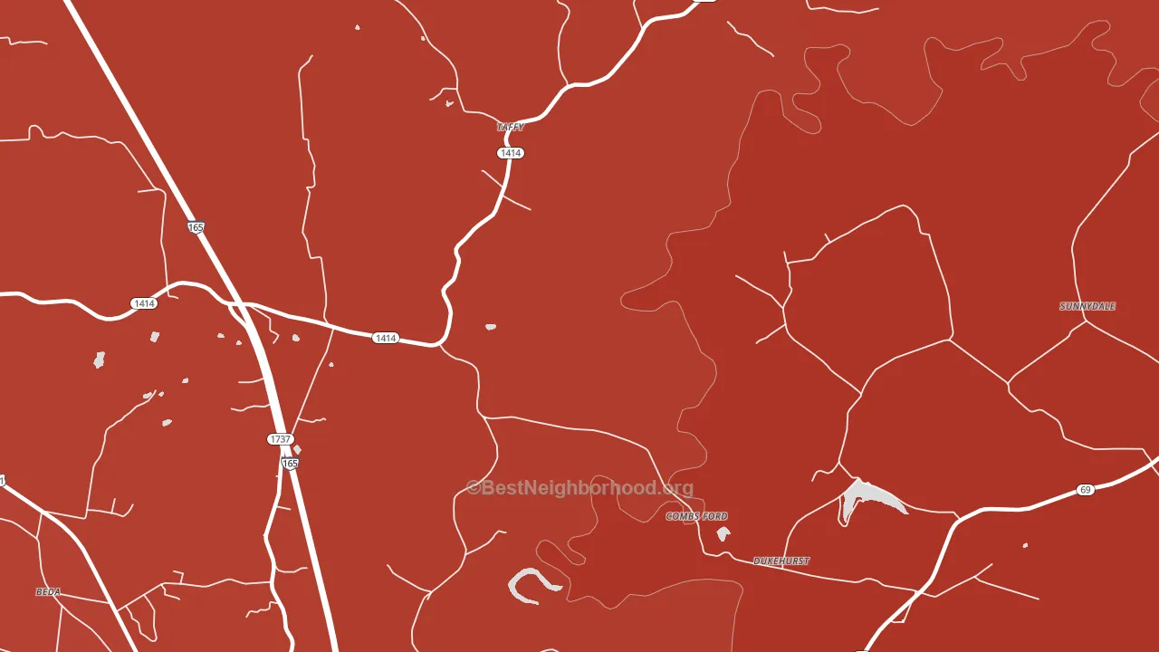 Taffy, KY block-group political-lean map