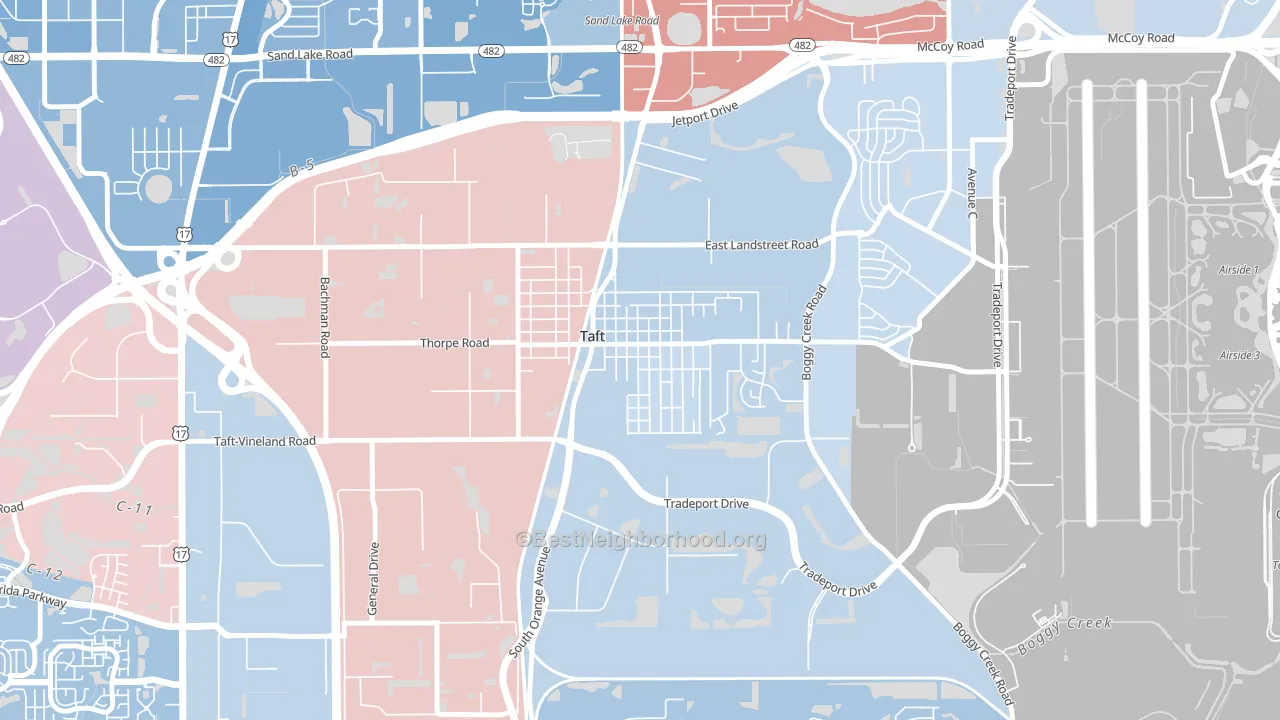 Taft, FL block-group political-lean map
