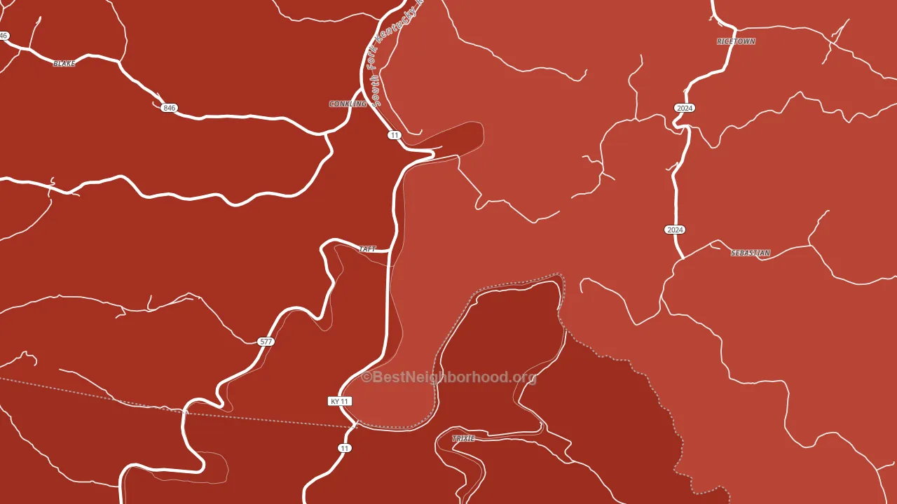 Taft, KY block-group political-lean map