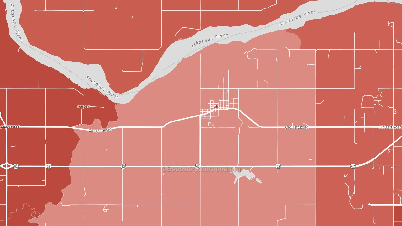 Taft, OK block-group political-lean map