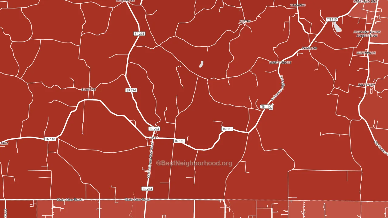 Taft, TN block-group political-lean map