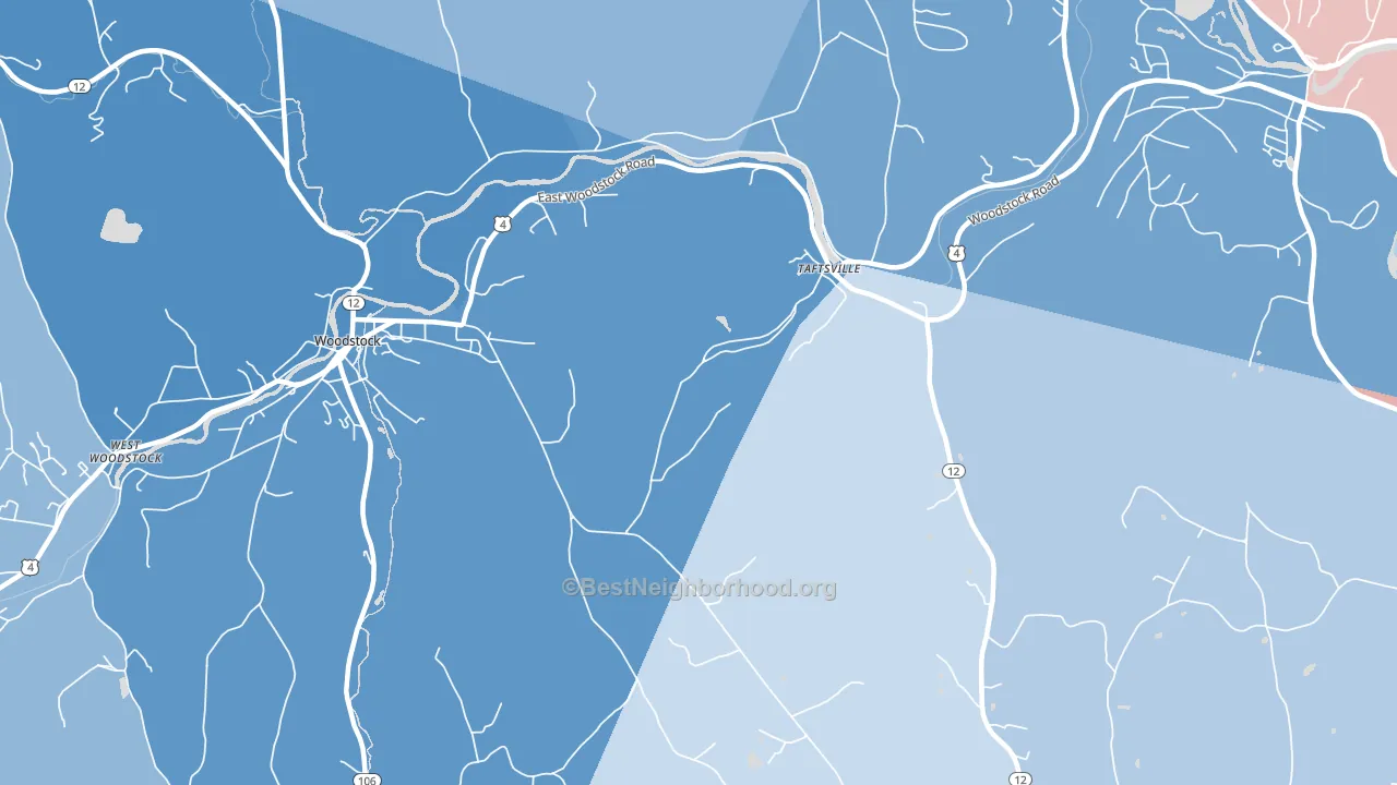 Taftsville, VT block-group political-lean map