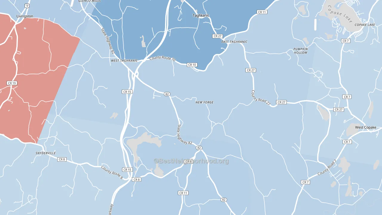 Taghkanic, NY block-group political-lean map