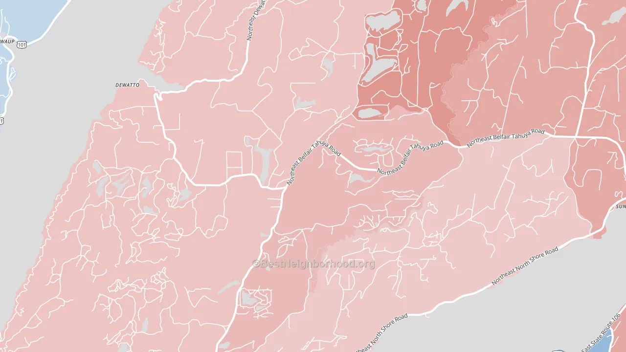 Tahuya, WA block-group political-lean map