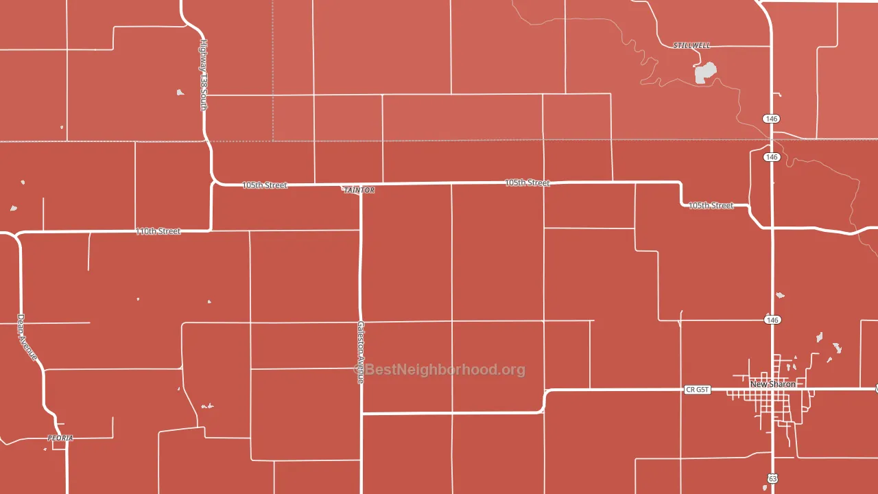 Taintor, IA block-group political-lean map