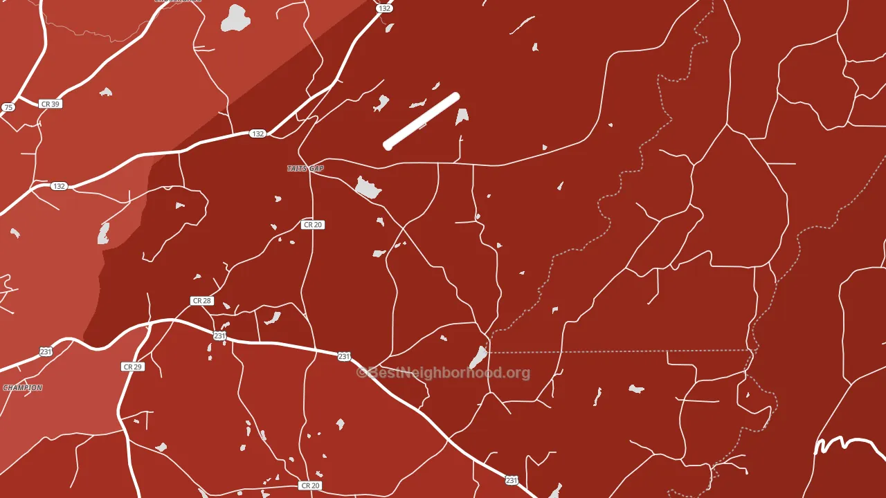 Taits Gap, AL block-group political-lean map