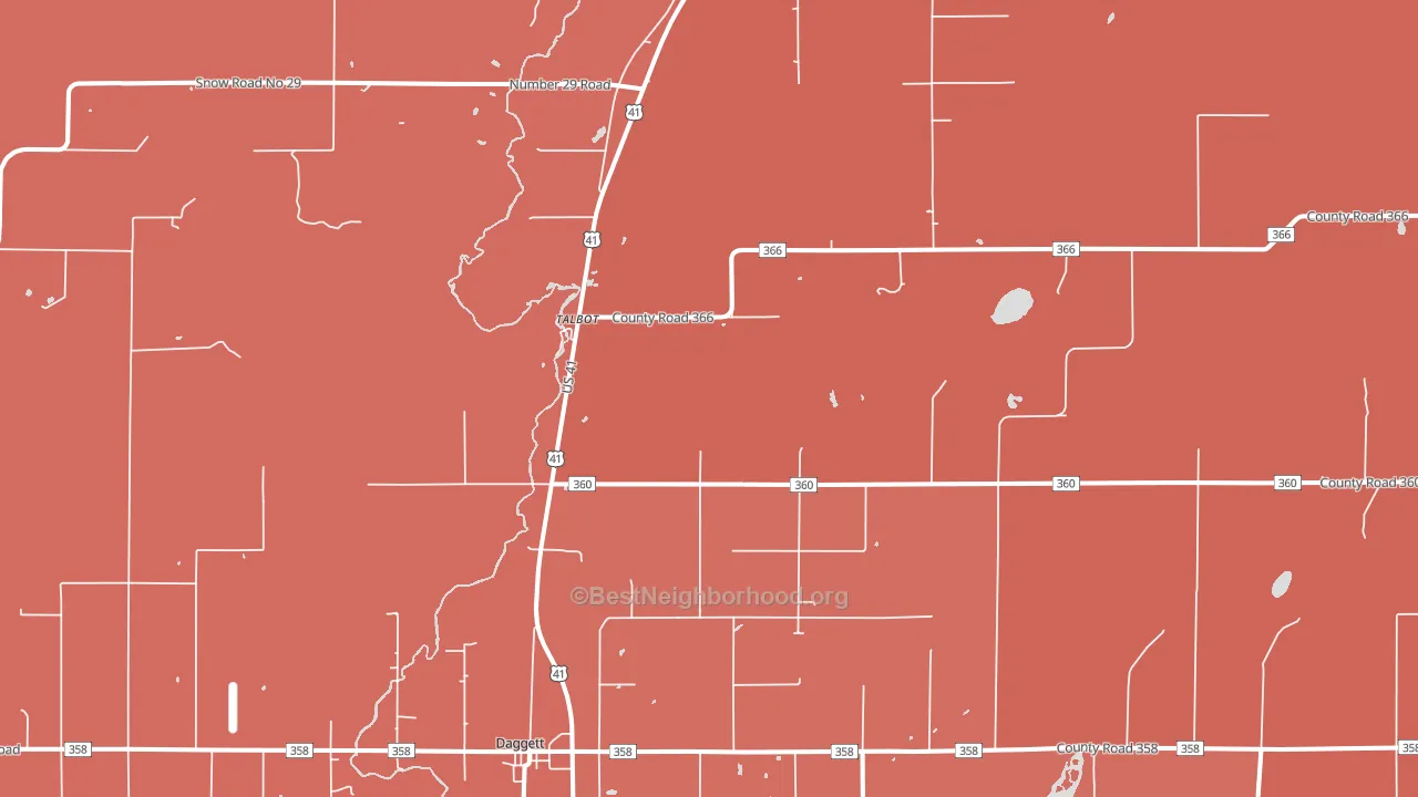 Talbot, MI block-group political-lean map