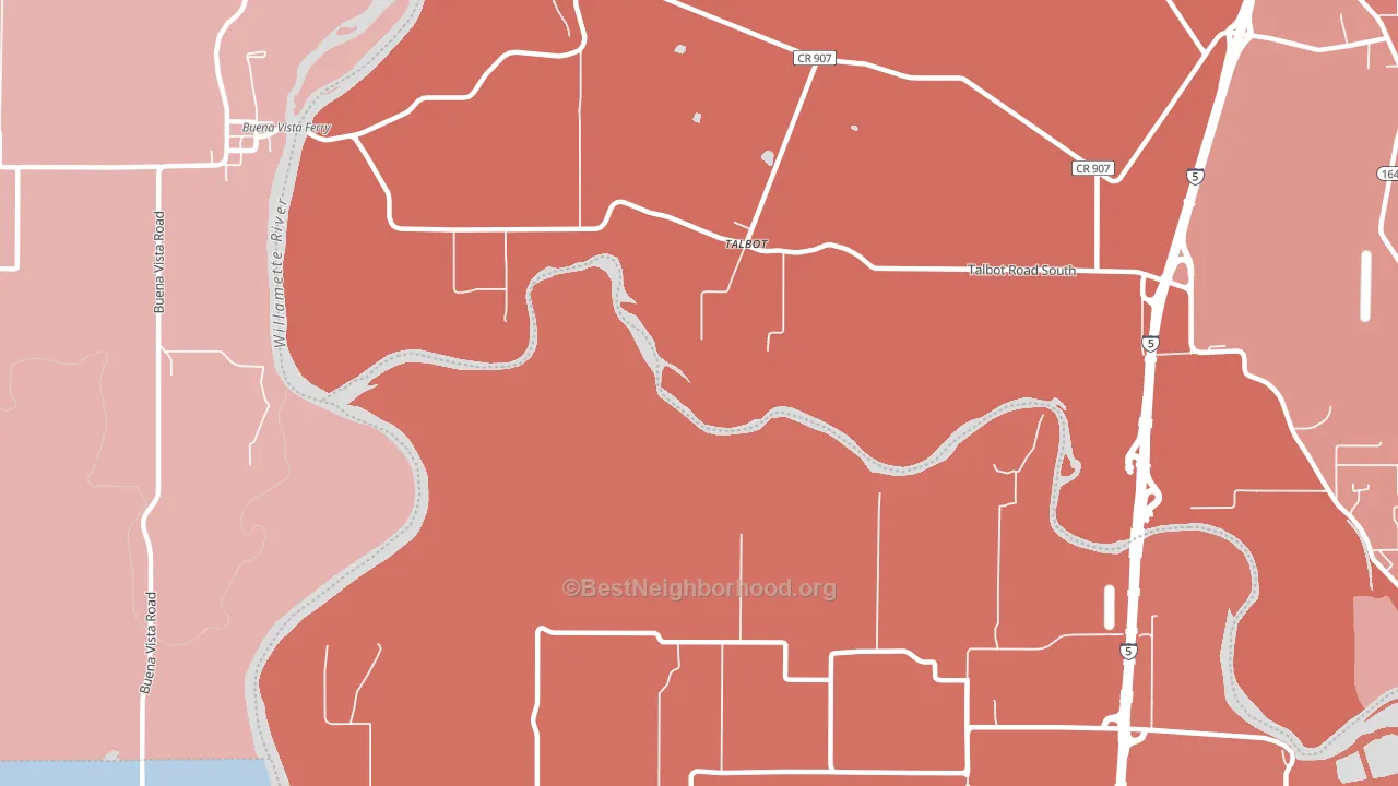 Talbot, OR block-group political-lean map