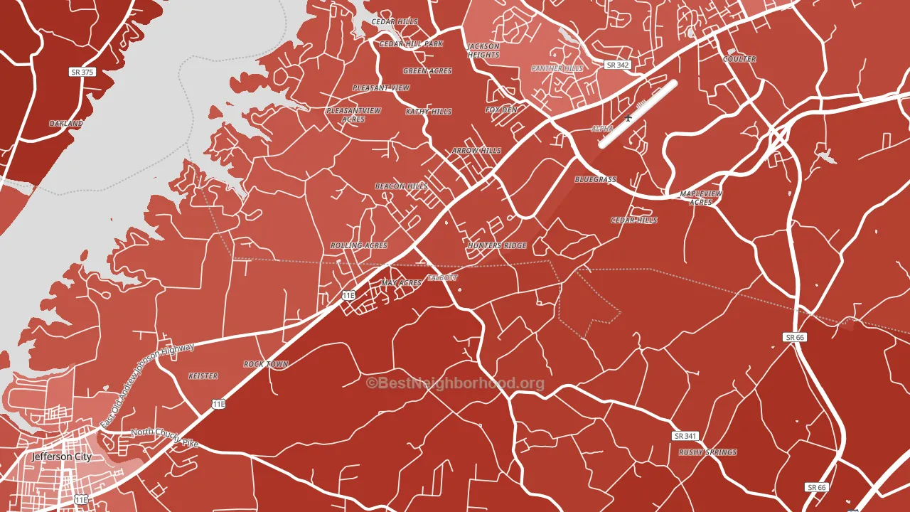 Talbott, TN block-group political-lean map