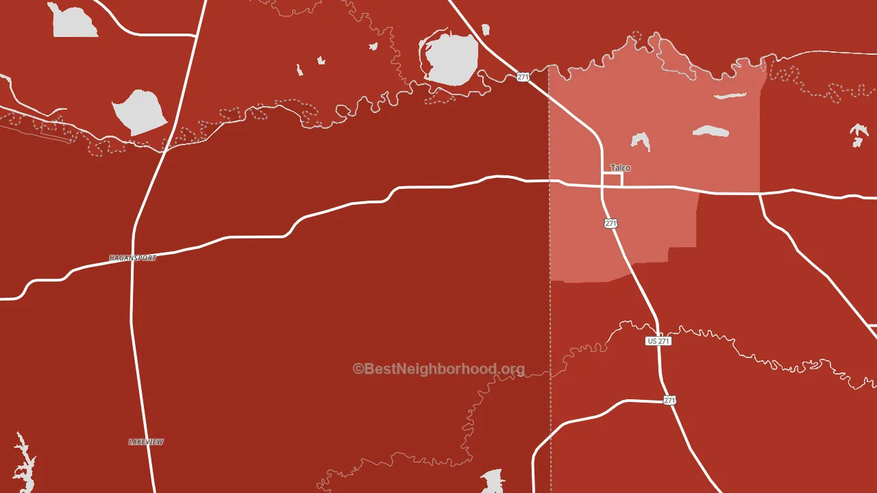 Talco, TX block-group political-lean map