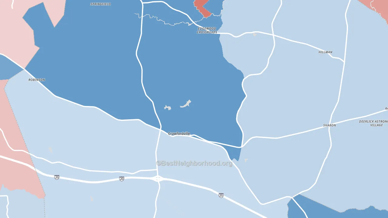 Taliaferro County, GA block-group political-lean map