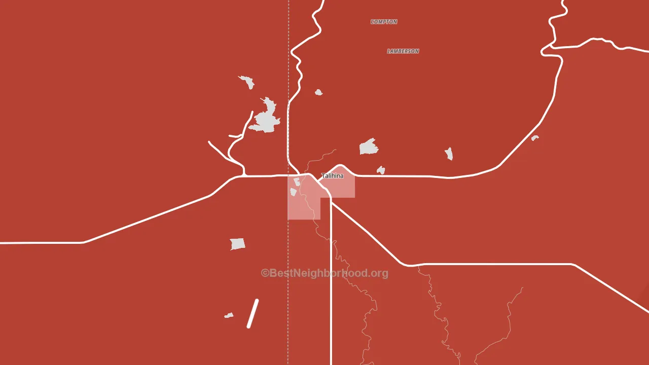 Talihina, OK block-group political-lean map