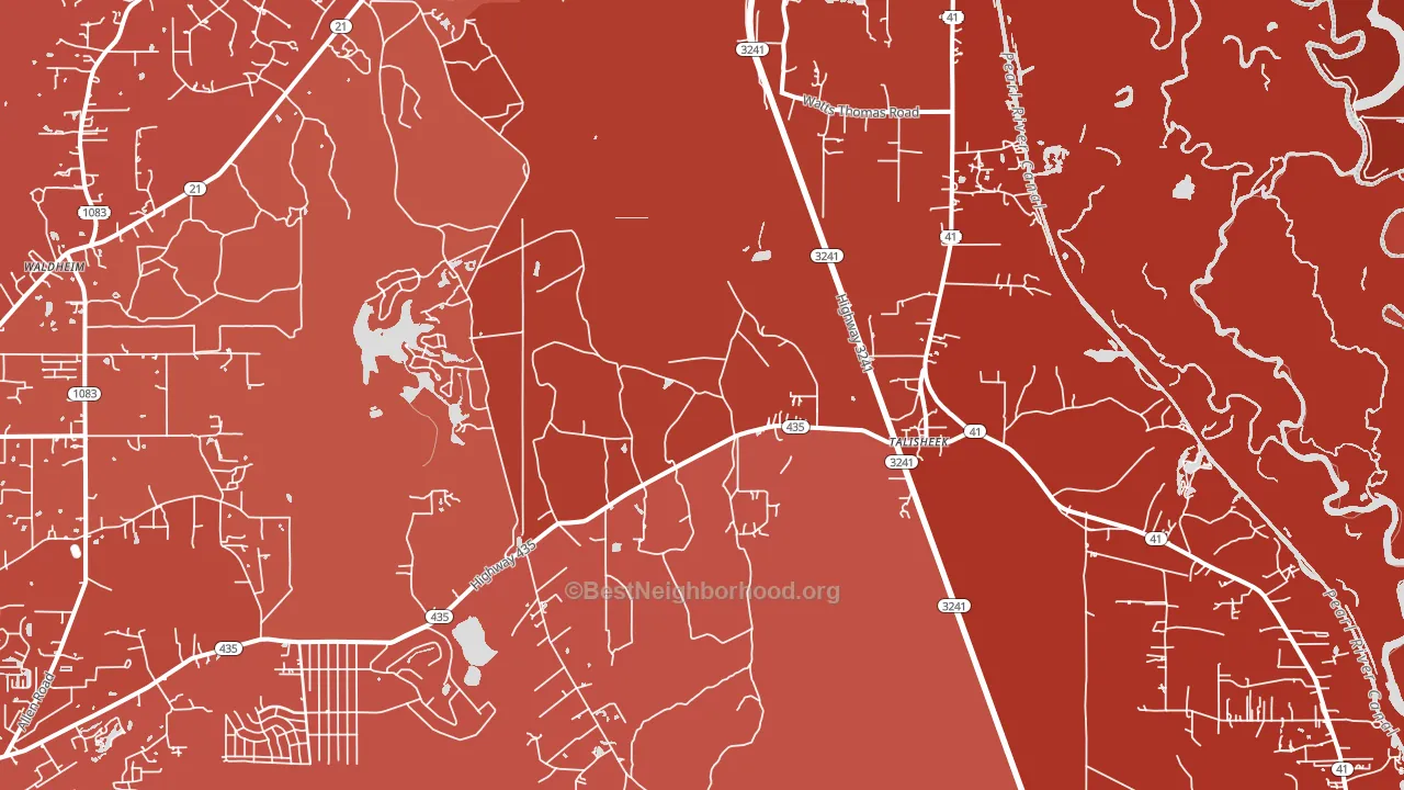 Talisheek, LA block-group political-lean map