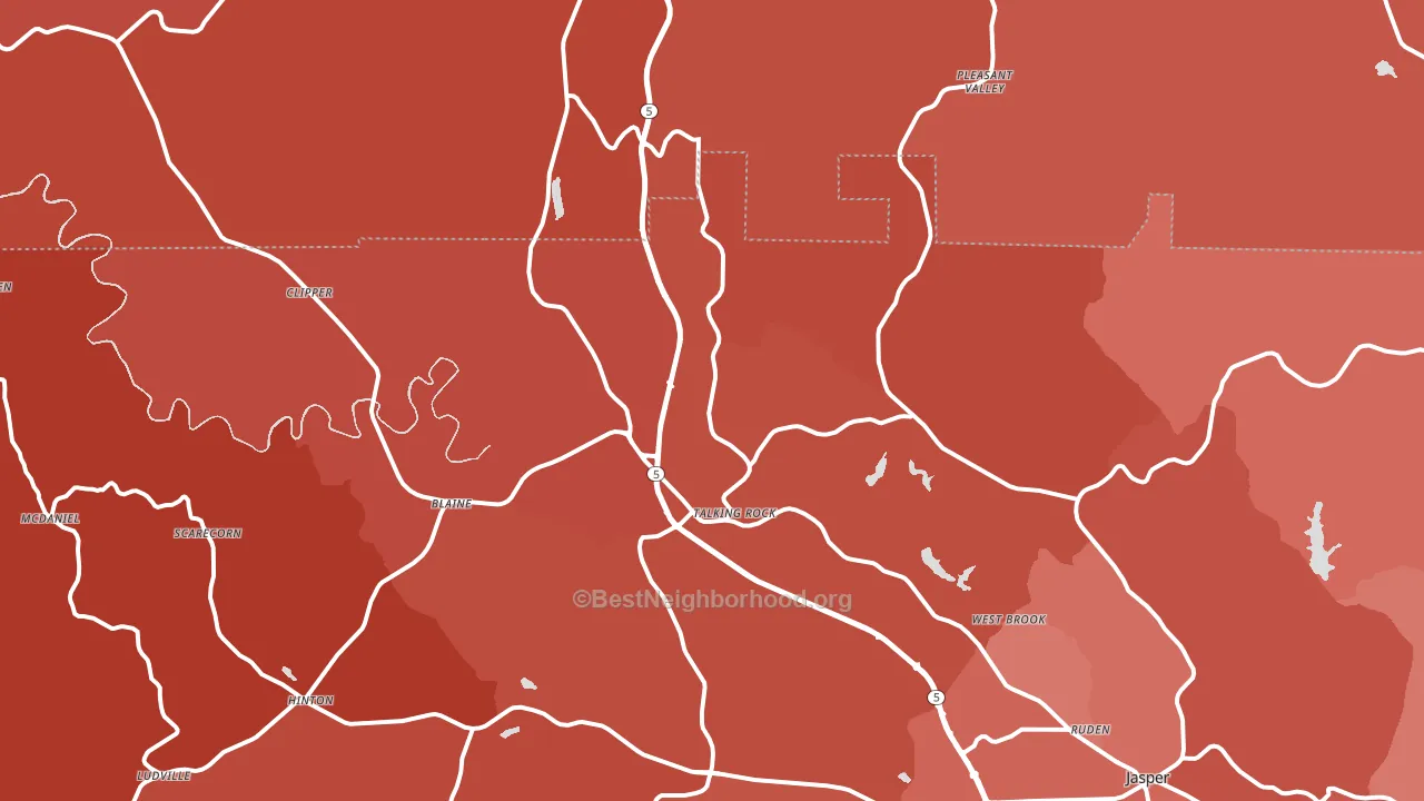 Talking Rock, GA block-group political-lean map