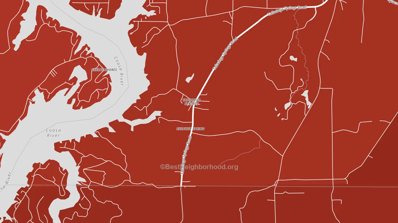 Talladega Springs, AL block-group political-lean map