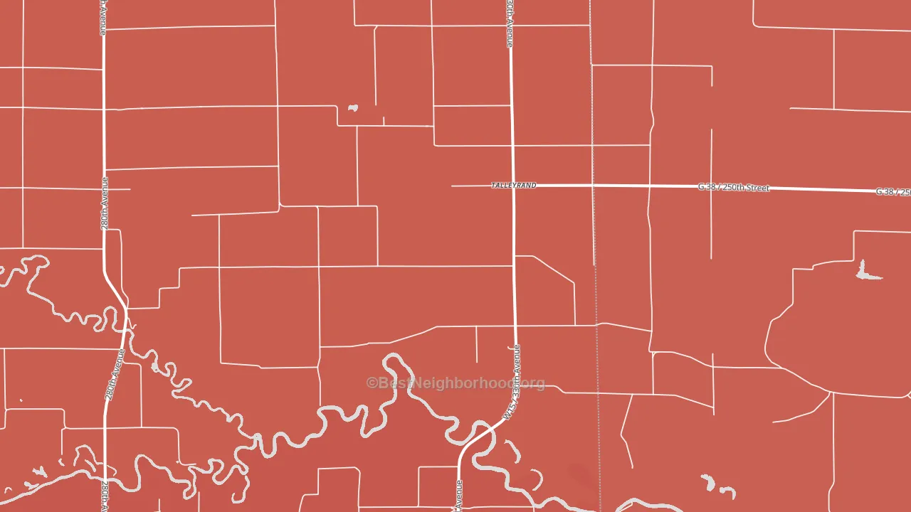 Talleyrand, IA block-group political-lean map