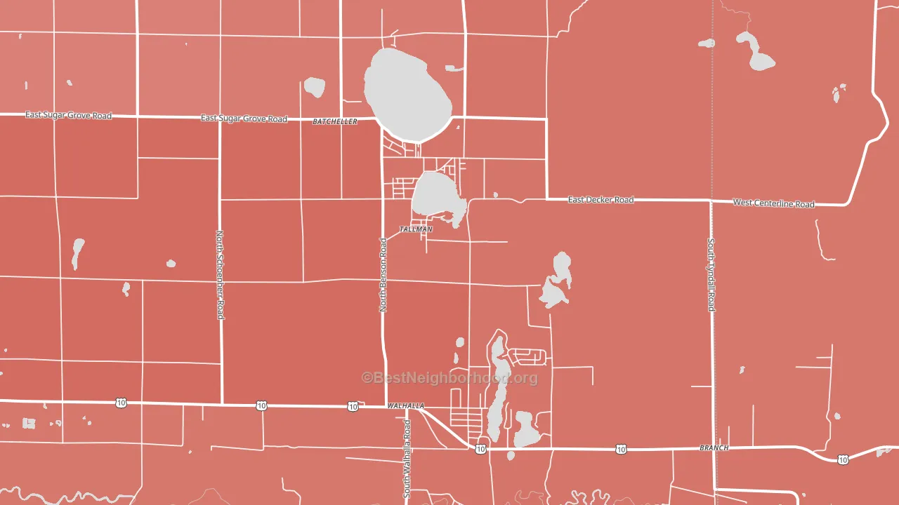 Tallman, MI block-group political-lean map