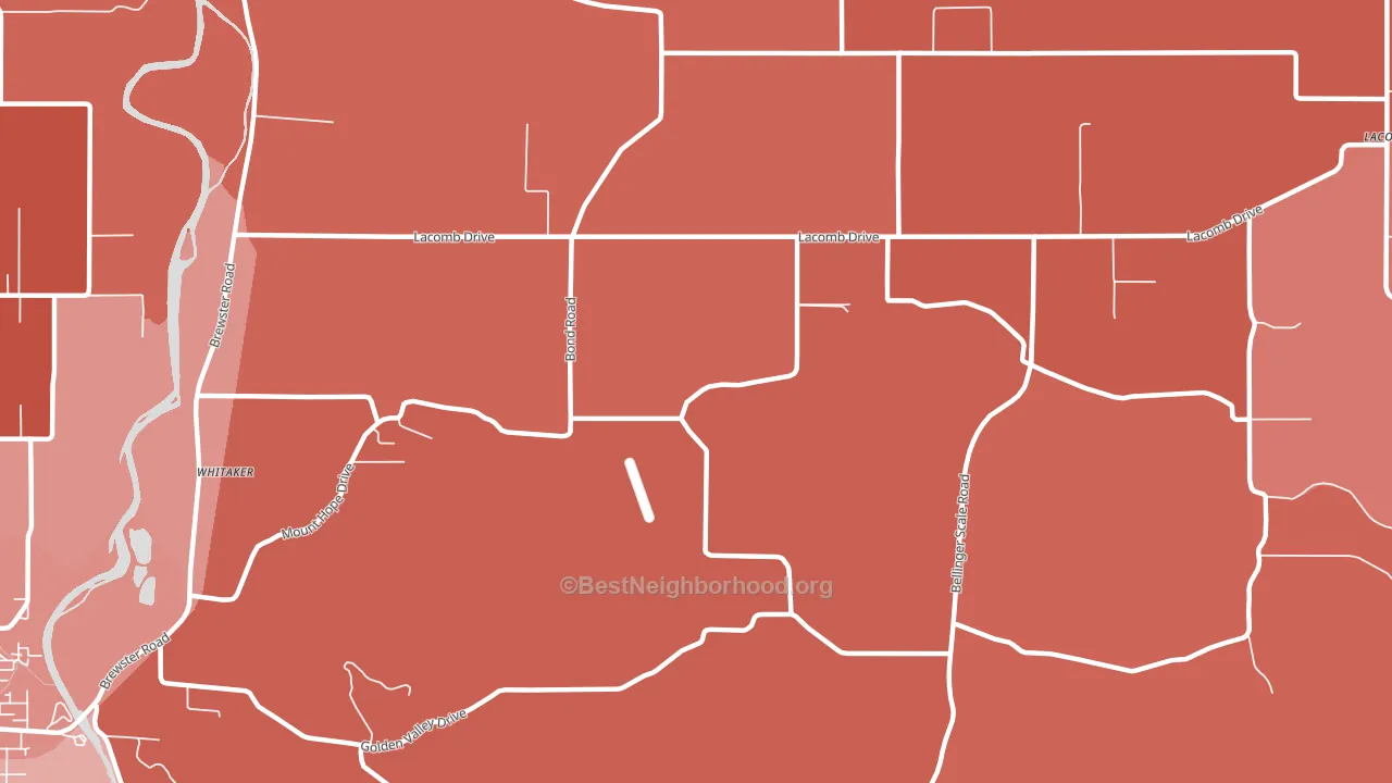 Tallman, OR block-group political-lean map