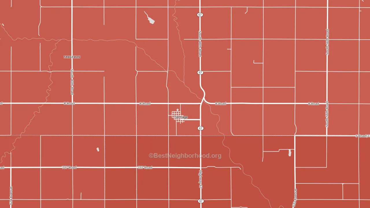 Talmage, NE block-group political-lean map