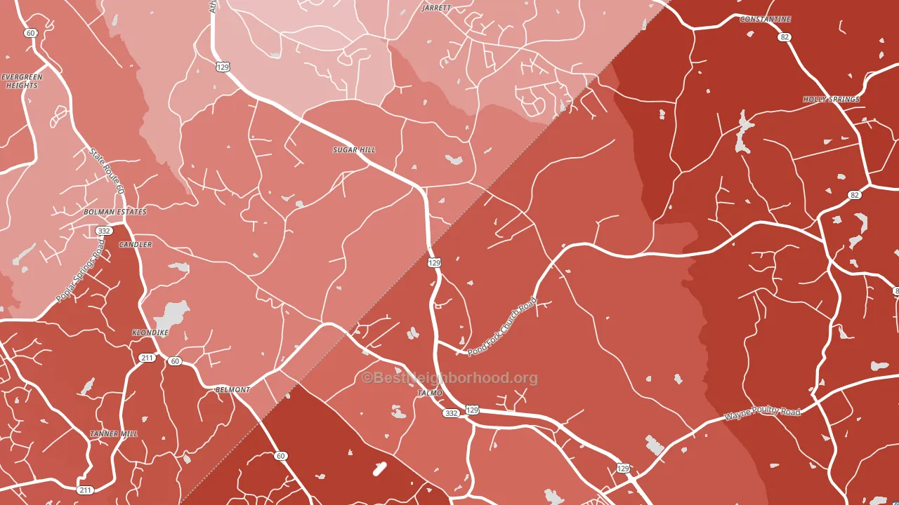 Talmo, GA block-group political-lean map