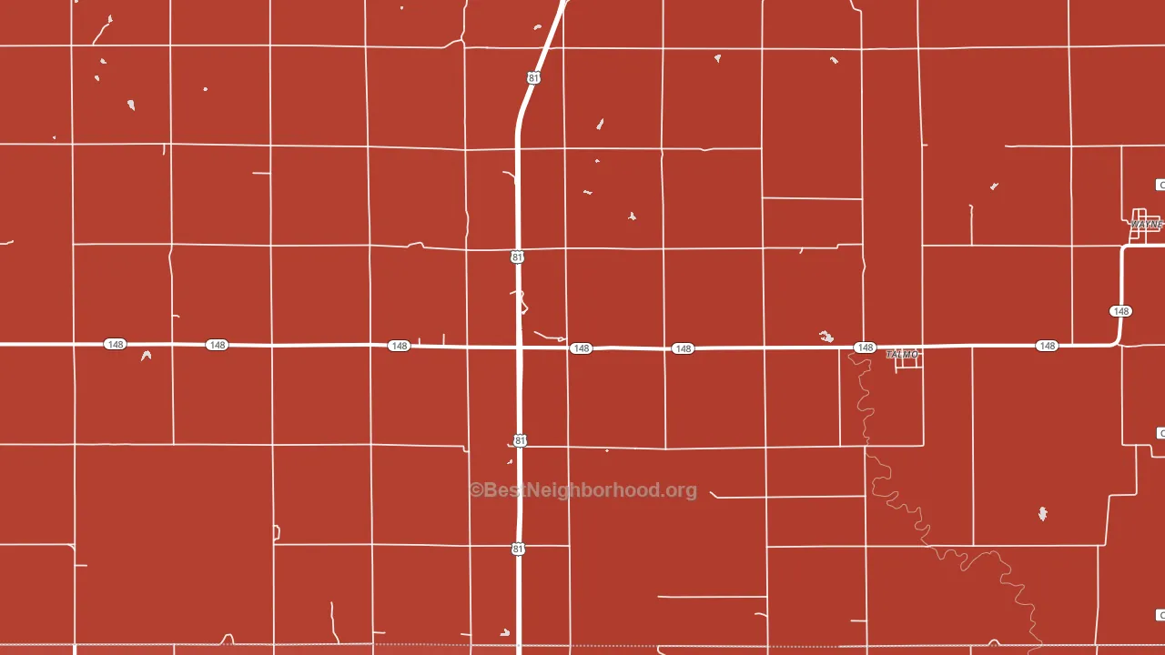 Talmo, KS block-group political-lean map