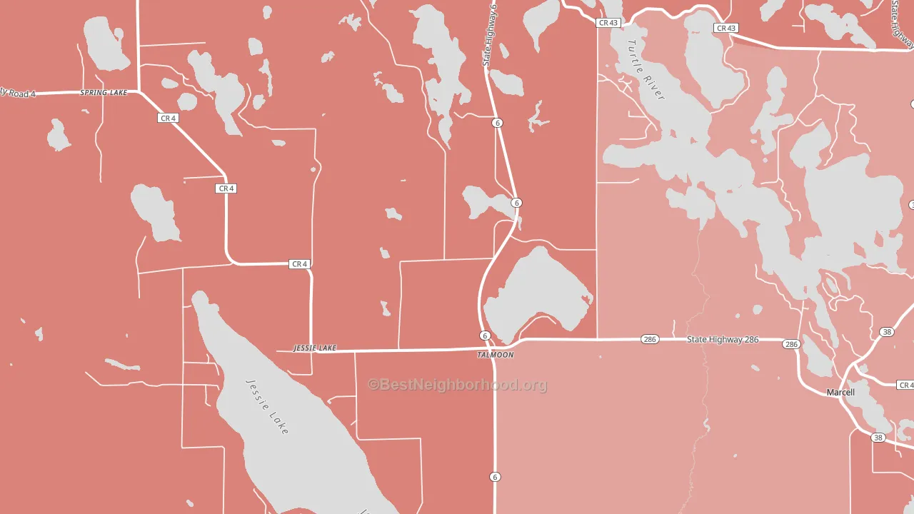 Talmoon, MN block-group political-lean map